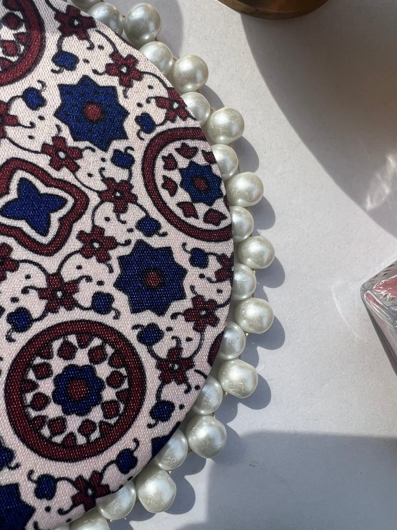 Pearl Beaded Platter: Idiosyncratic Divine Pichwai