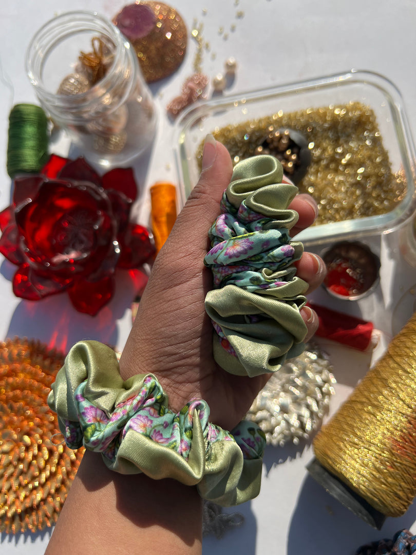 Turkish Hues Intense Ajrakh Scrunchie