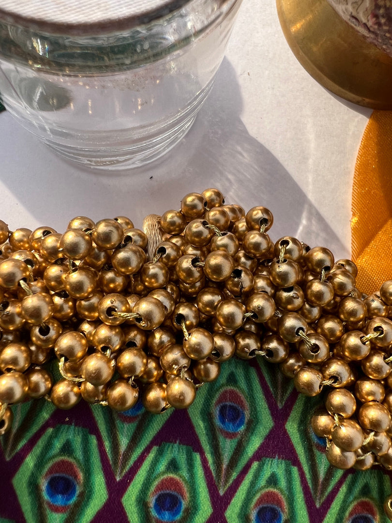 FIFO Platter: Golden Yellow + Maroon Navratna Patola