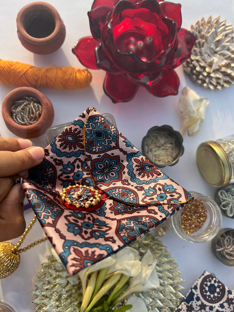 ADD ON: Maroon Navratna Patola Mini Pouch