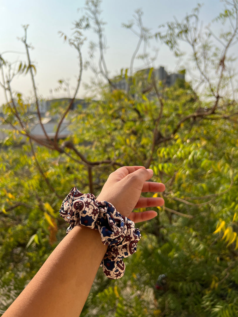 Turkish Hues Intense Ajrakh Scrunchie