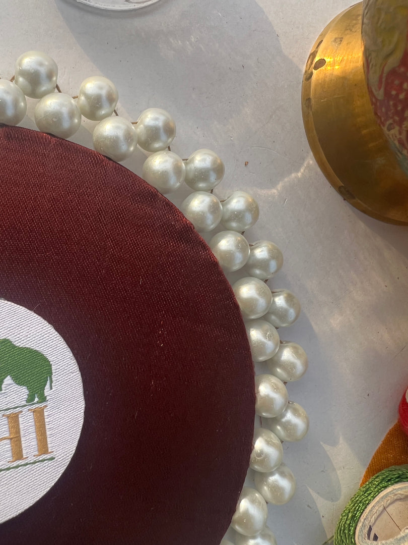 Pearl Beaded Platter: Idiosyncratic Divine Pichwai