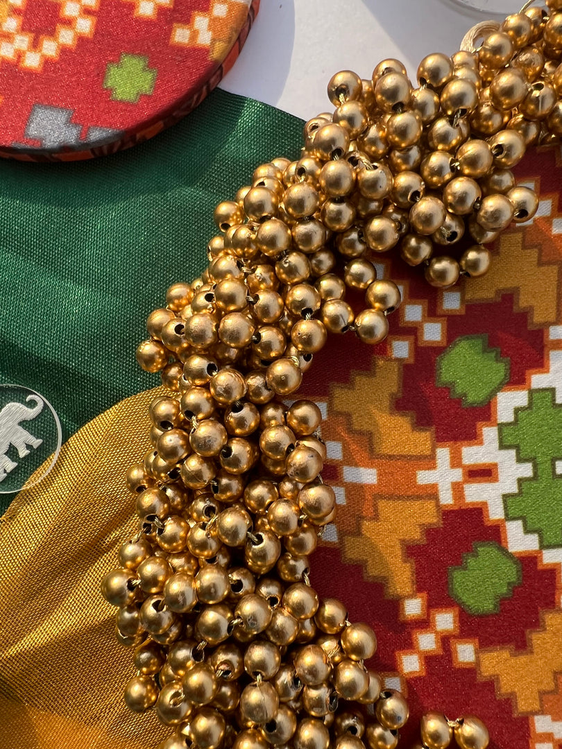 FIFO Platter: Golden Yellow + Maroon Navratna Patola