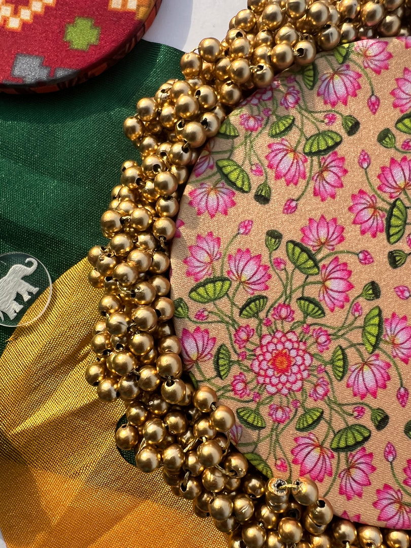 FIFO Platter: Golden Yellow + Maroon Navratna Patola