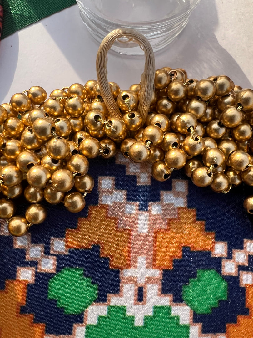 FIFO Platter: Golden Yellow + Maroon Navratna Patola