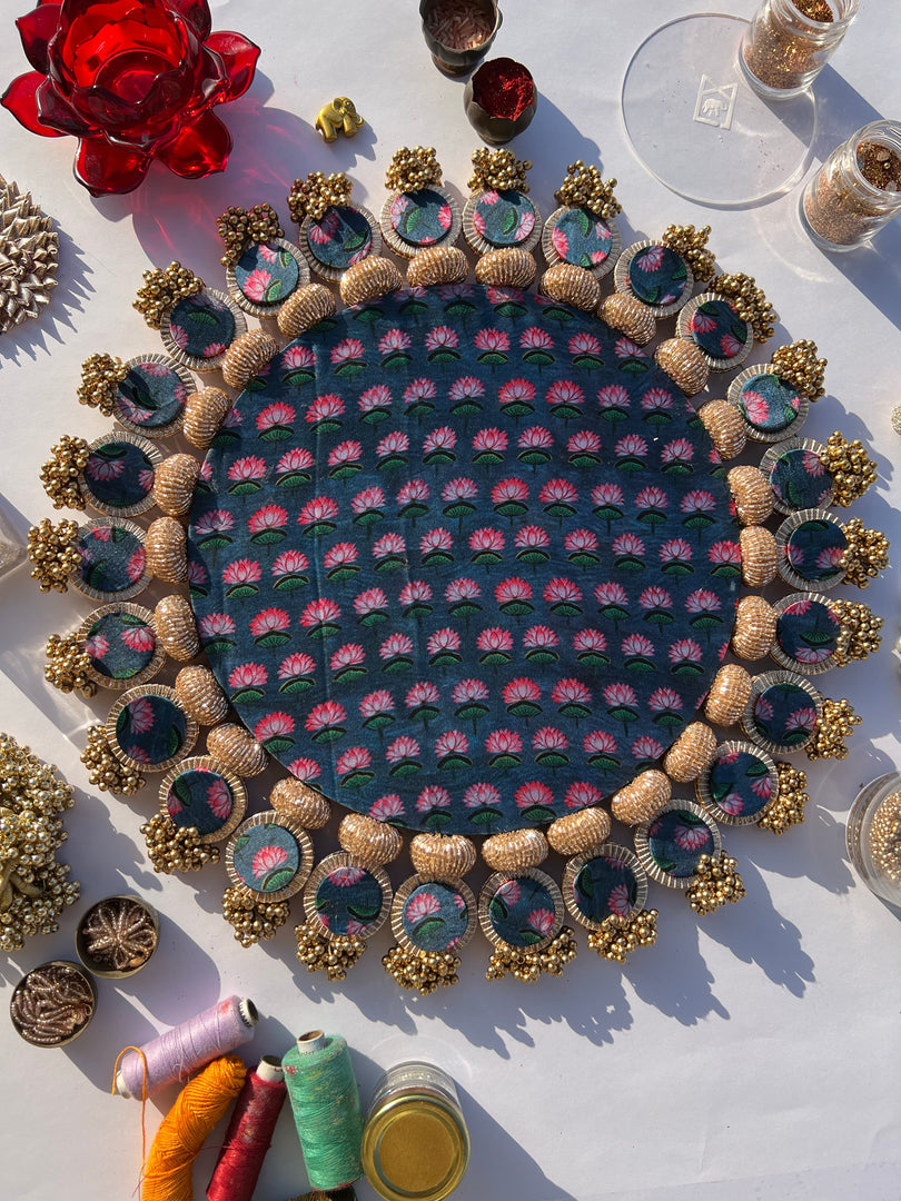 Inflorescences & Pink Colloquial Divine Pichwai Whole Emblem Glass Rhapsody Lumba Rangoli