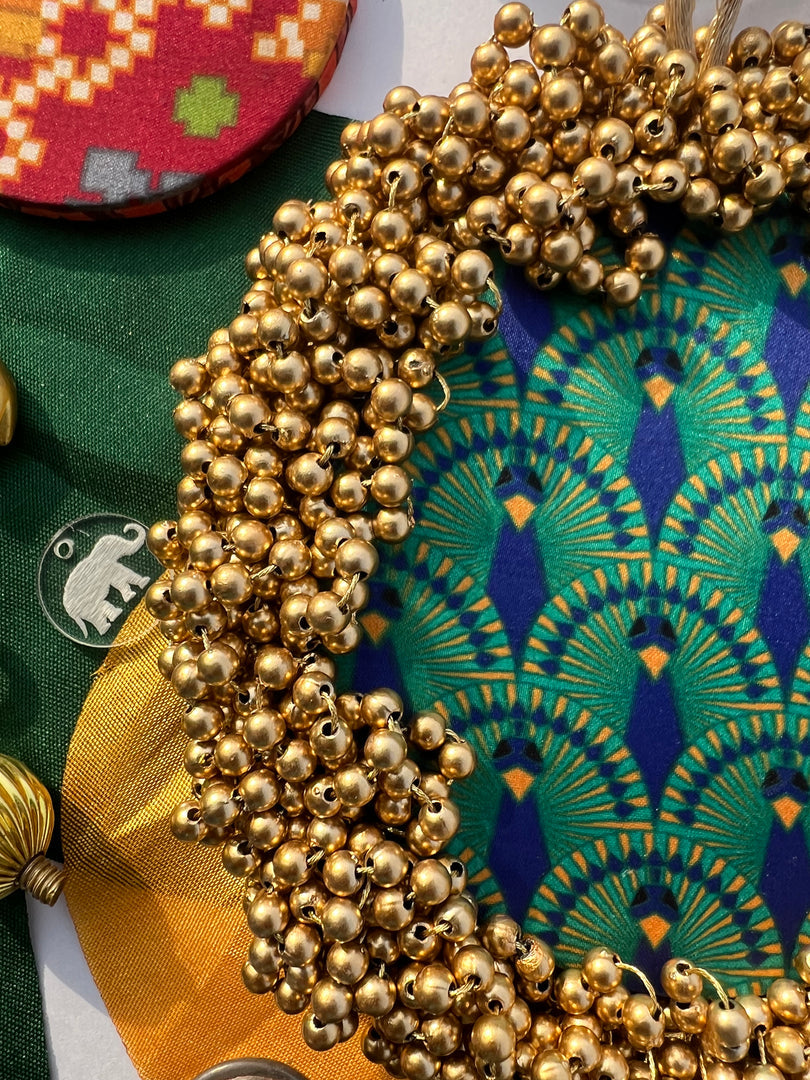 FIFO Platter: Golden Yellow + Maroon Navratna Patola