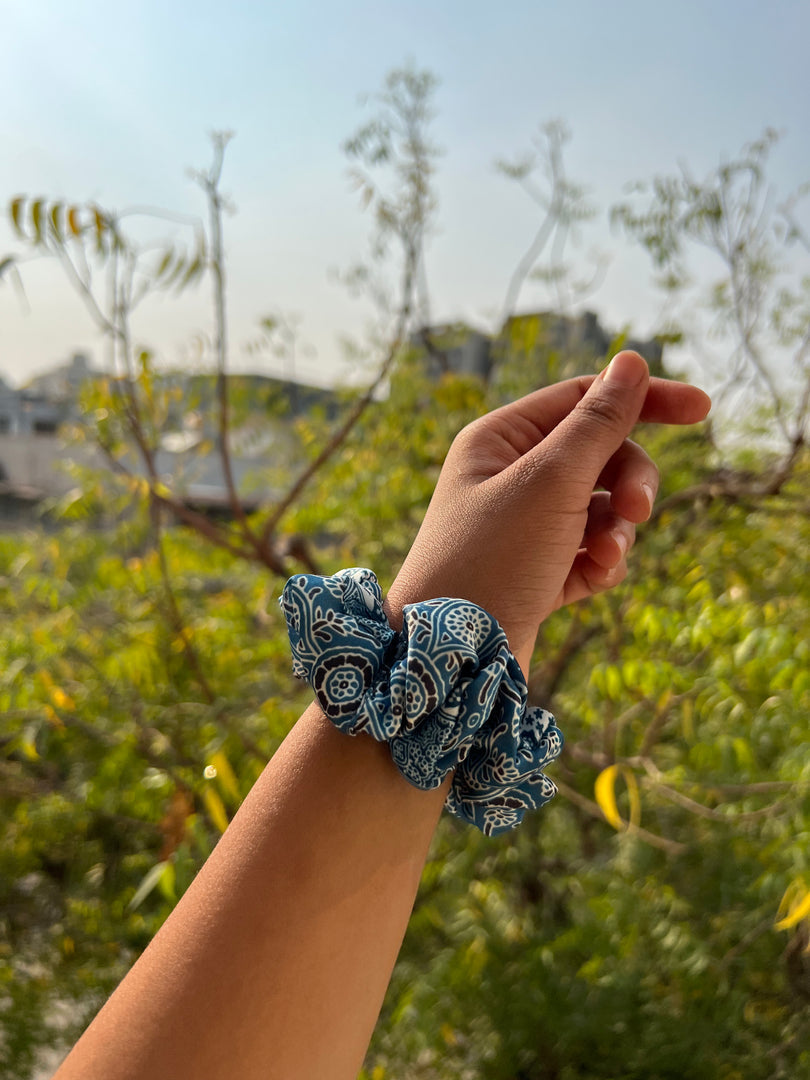 Turkish Hues Intense Ajrakh Scrunchie
