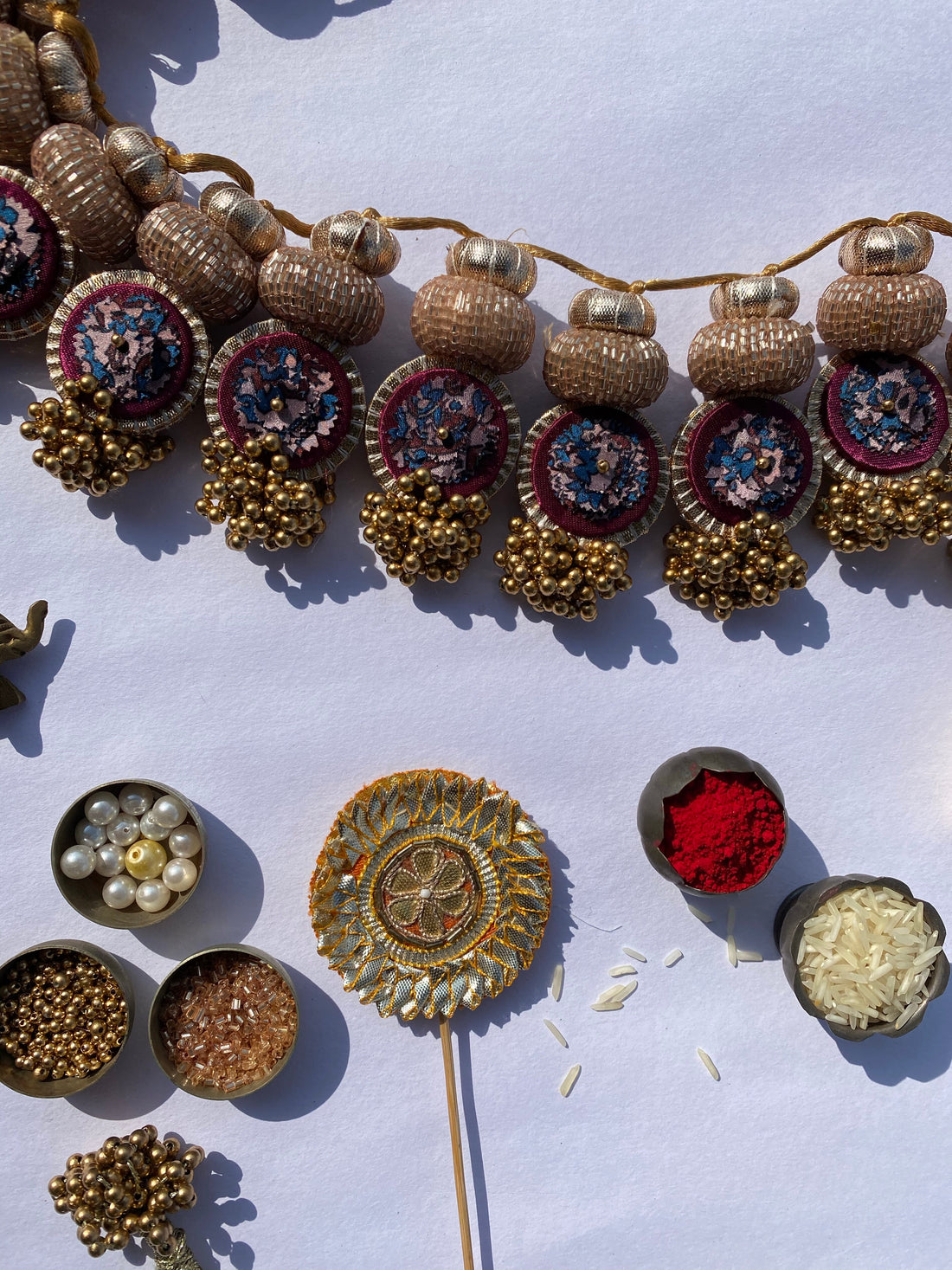 The Ready To Glam Inflorescence Divine Pichwai + Upended Confluence Intense Ajrakh Double Lumba Toran
