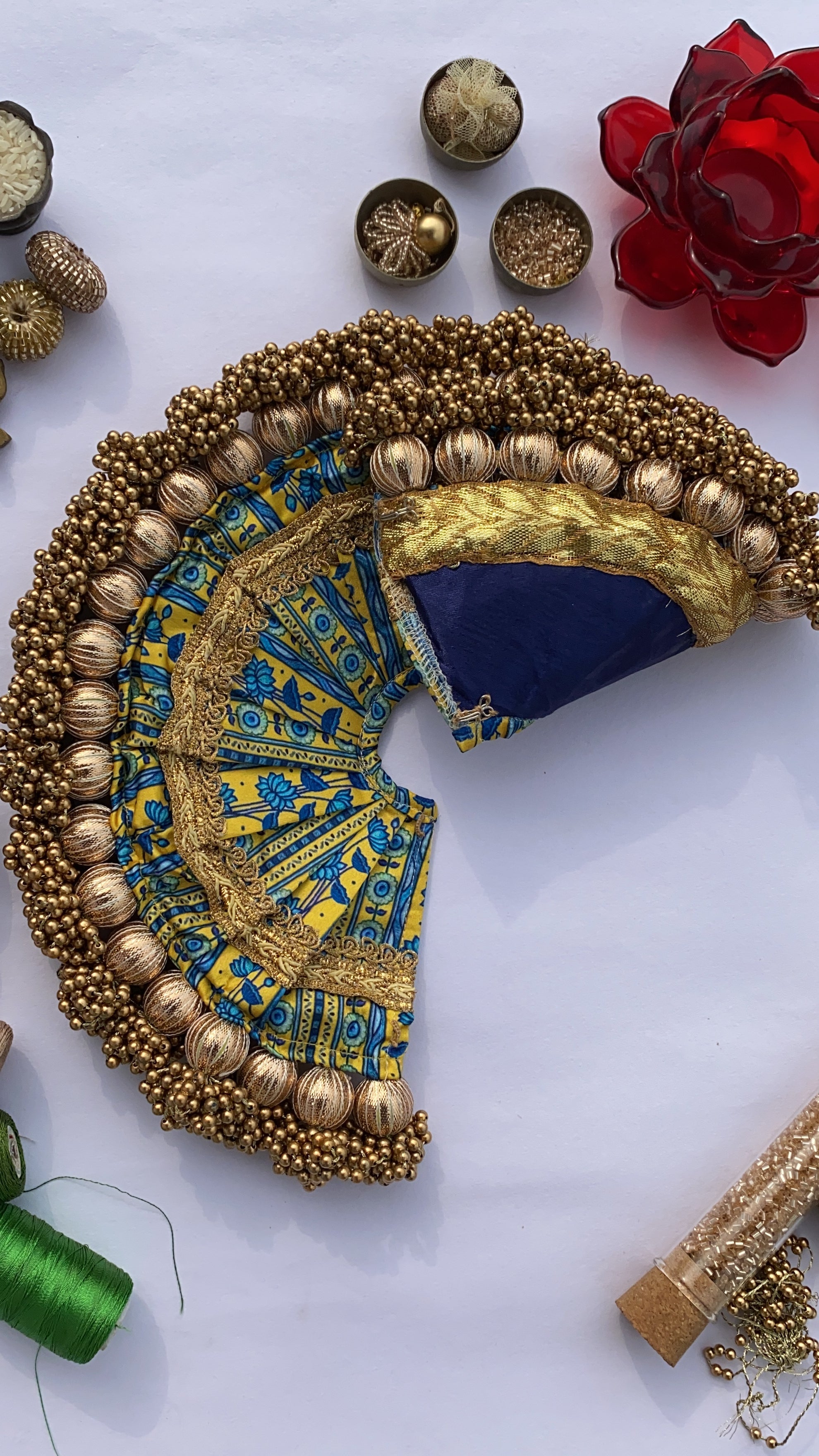 Congruous Divine Pichwai Copper Beaded Poshak