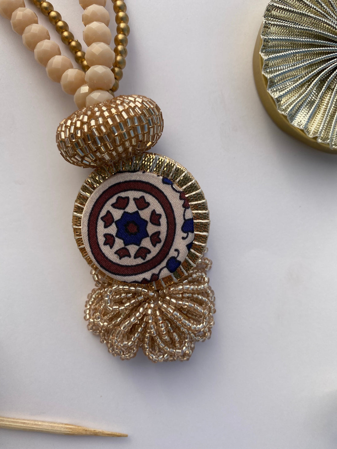 Royal Jaal Intense Ajrakh Double Strand X Glass Rhapsody