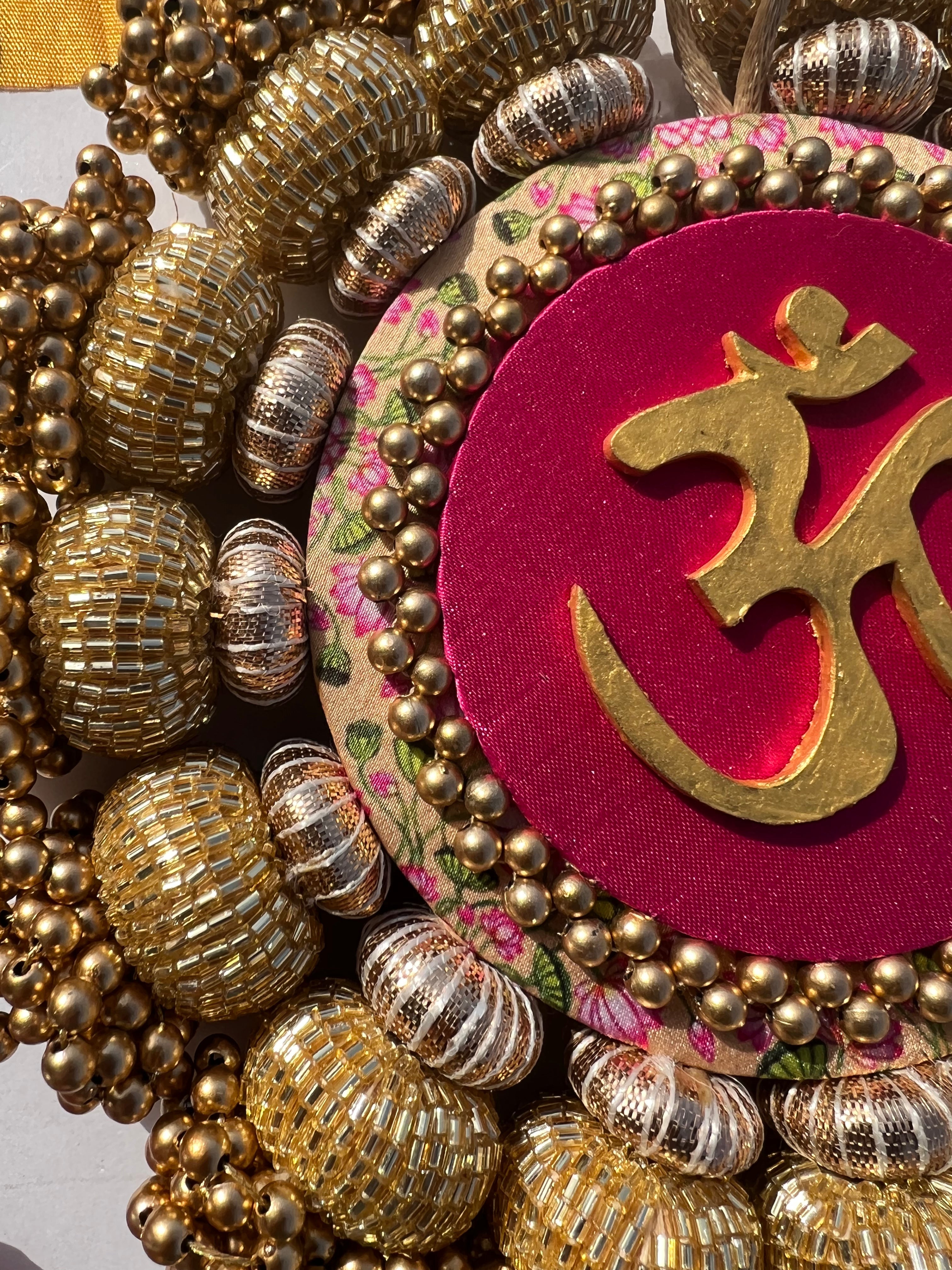 Chaandbali OM Platter: OG Inflorescence Divine Pichwai + Maroon Navratna Patola