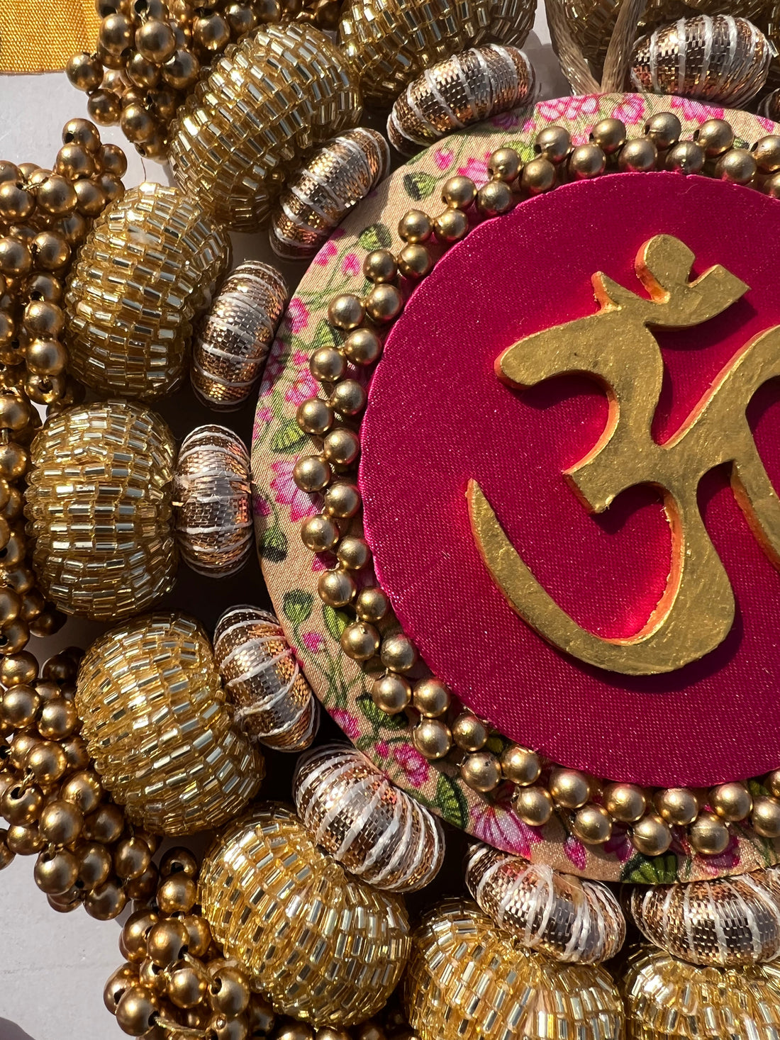 Chaandbali OM Platter: OG Inflorescence Divine Pichwai + Maroon Navratna Patola
