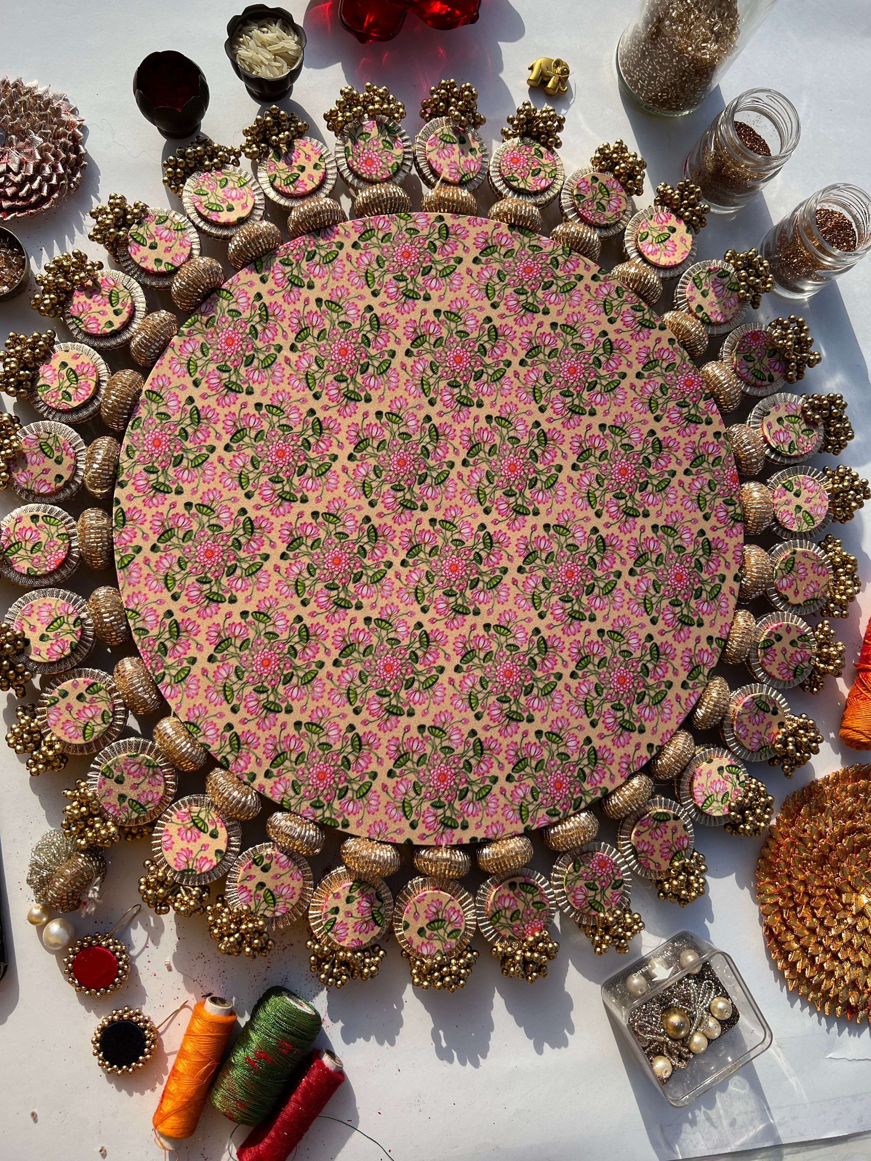 OG Inflorescence Divine Pichwai Lumba Mirror Platter
