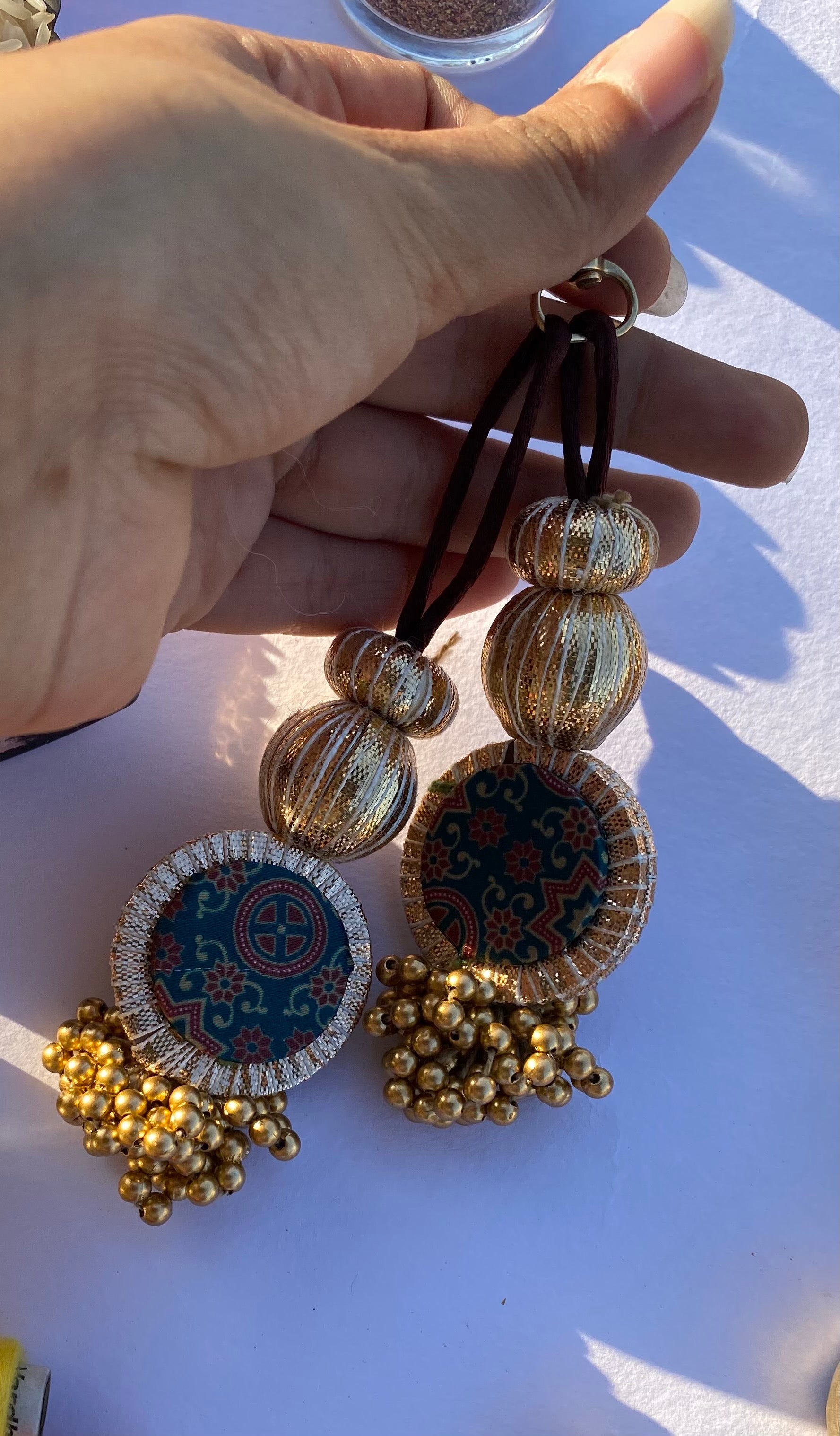 Achromatic Intense Ajrakh Gota Charms