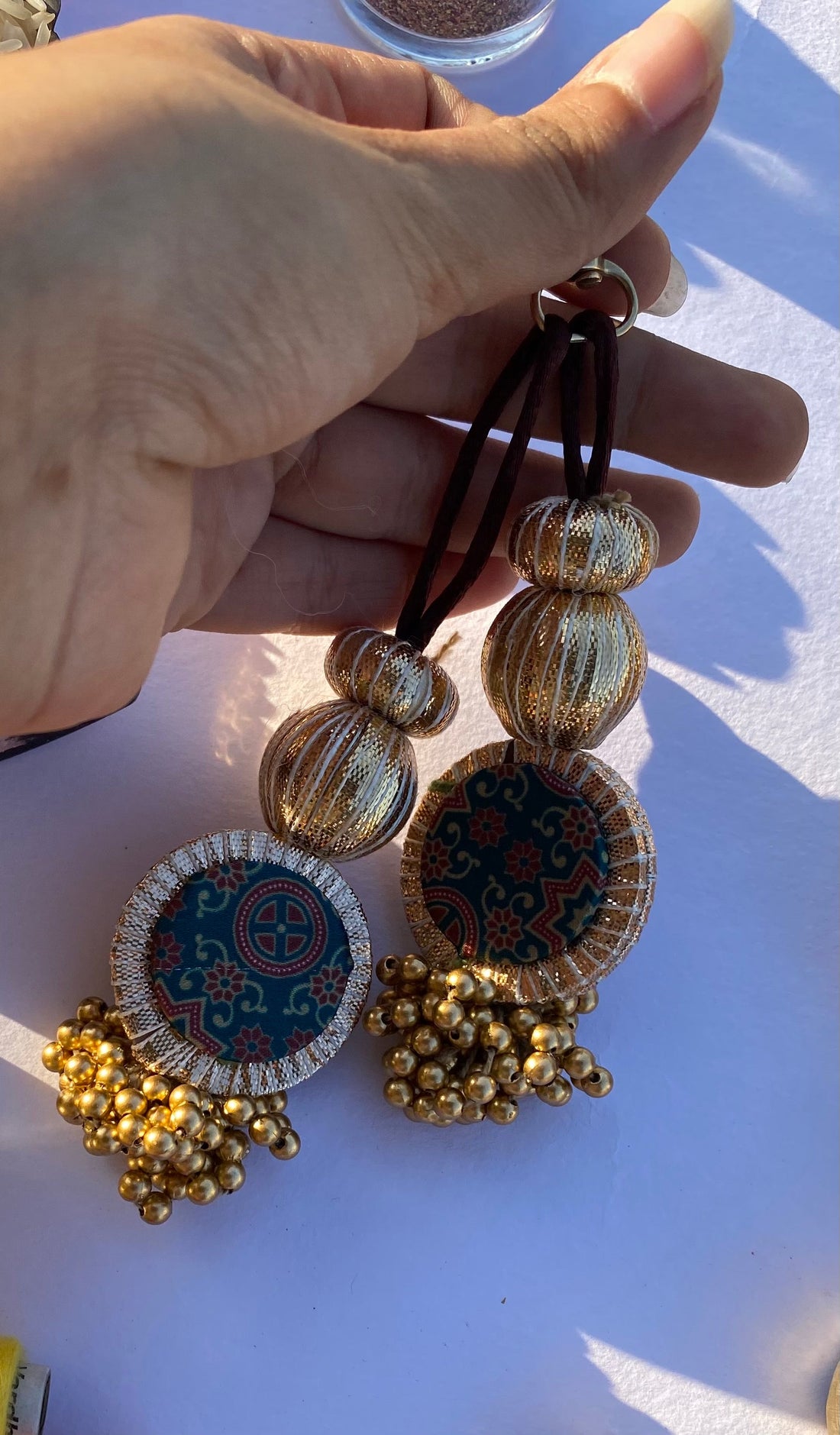 Achromatic Intense Ajrakh Gota Charms