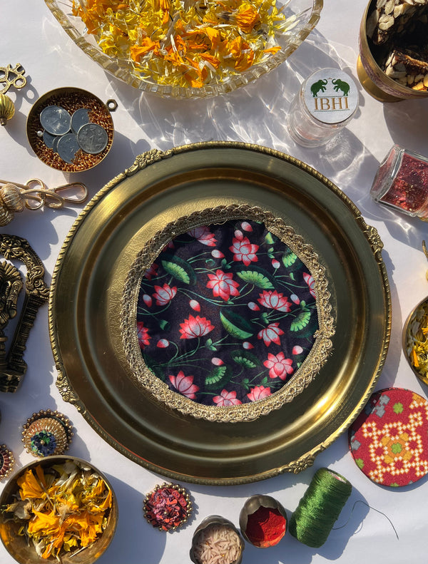 Fabric Coaster Rosie Rani Bandhej + Pink Colloquial Divine Pichwai