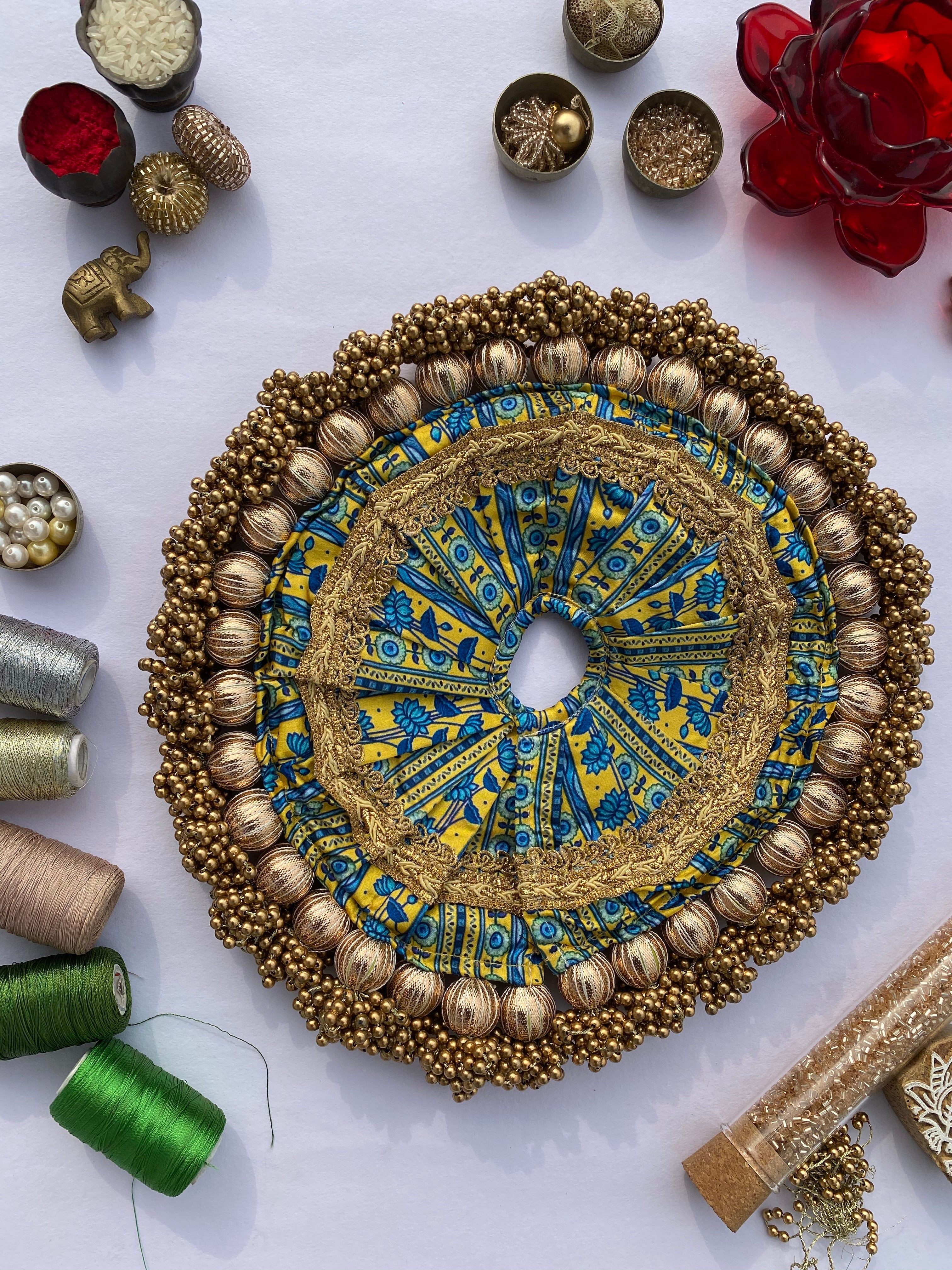 Congruous Divine Pichwai Copper Beaded Poshak