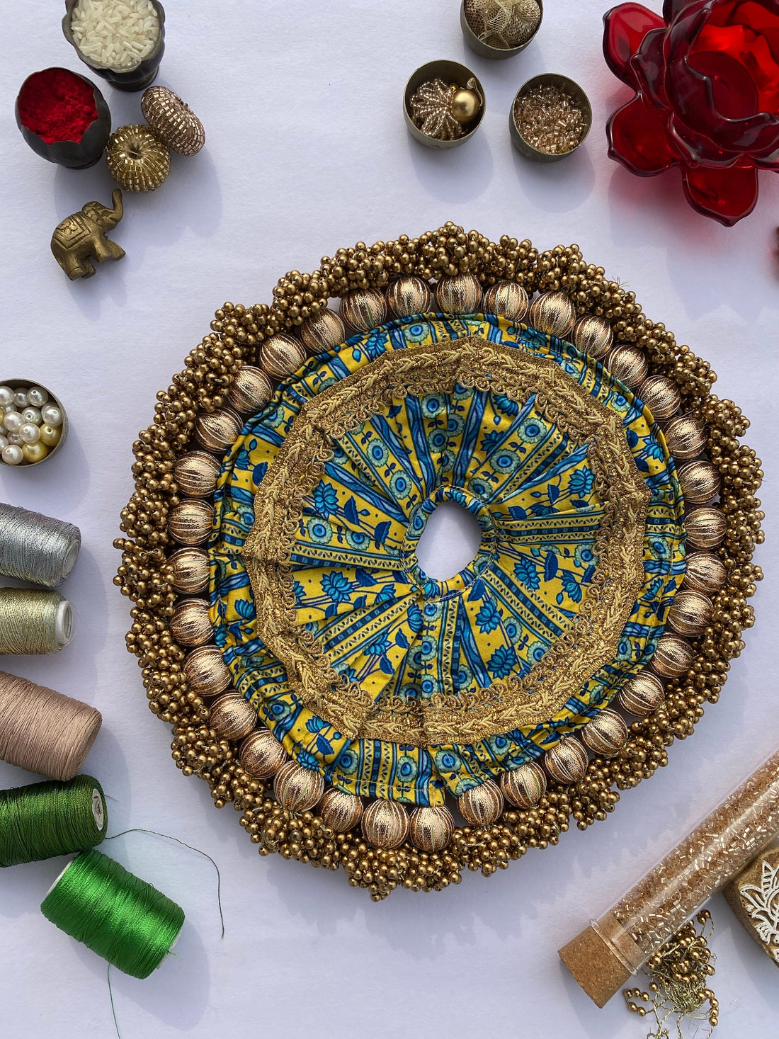 Congruous Divine Pichwai Copper Beaded Poshak