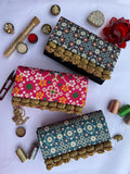 Set of 3 Micro Beaded Clutch X Solid Complimenting Silk