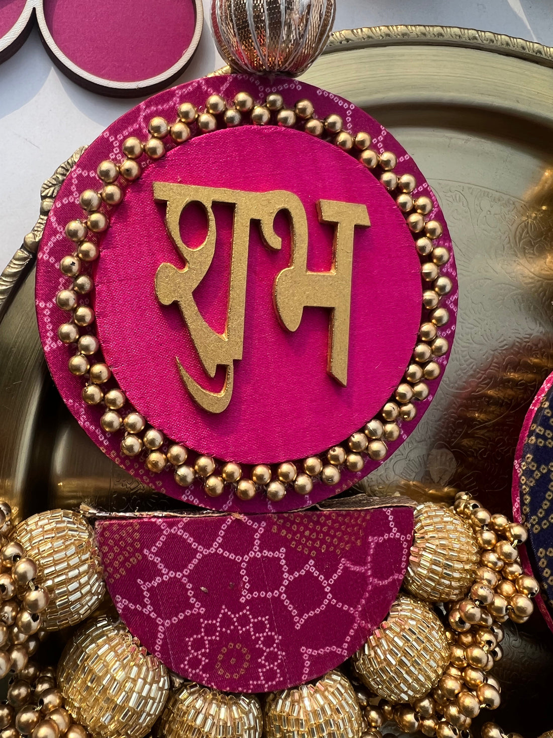 Rosie Rani + Kamal Bandhej Arc Embellished Shubh Labh Tassels