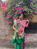 KHES: Gulaabi Navratna Patola + Solid Pink