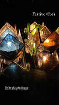 Set of 4 Rhombus Stained Glass Textured Diyas