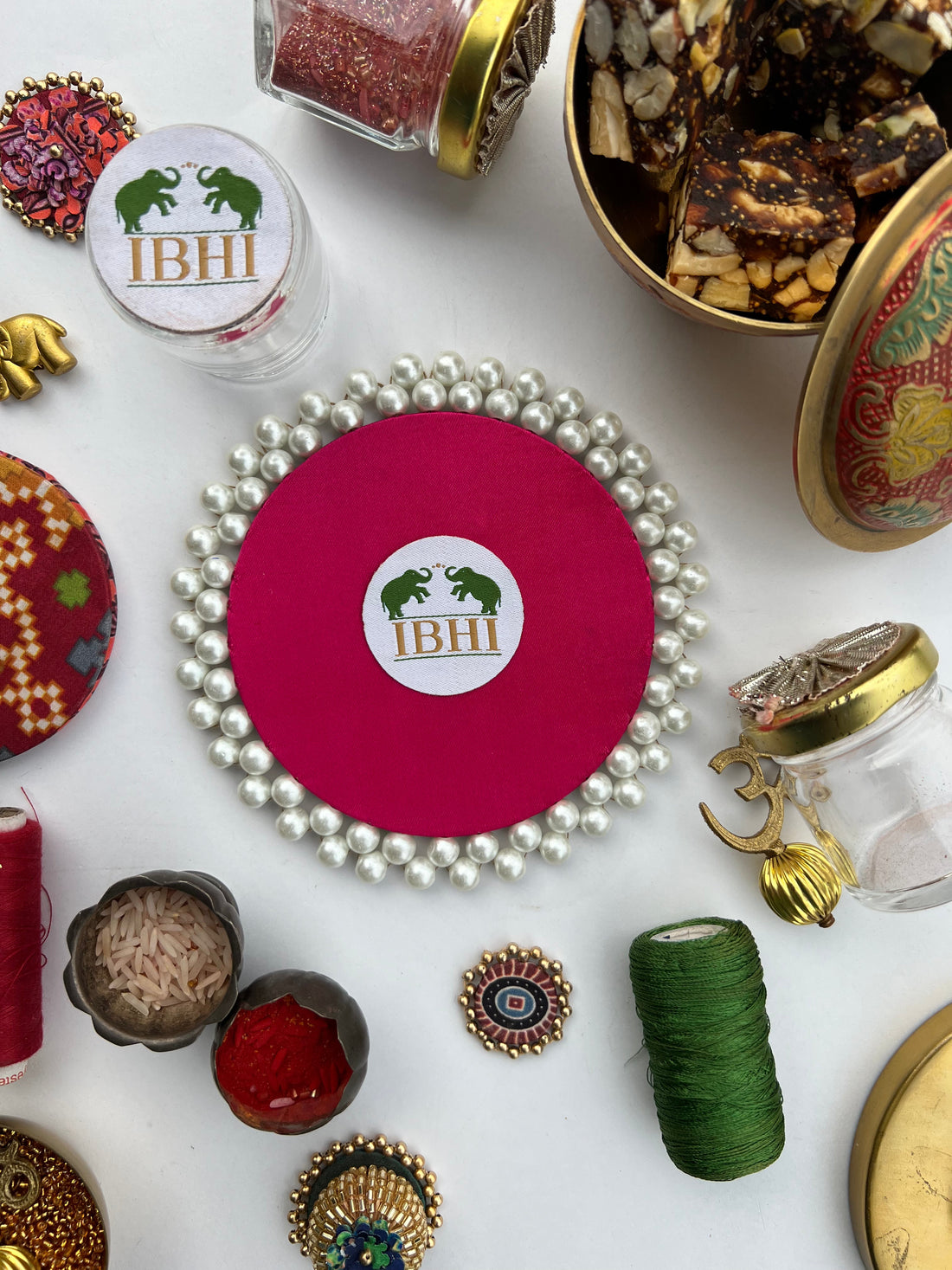 Pearl Beaded Platter: Idiosyncratic Divine Pichwai