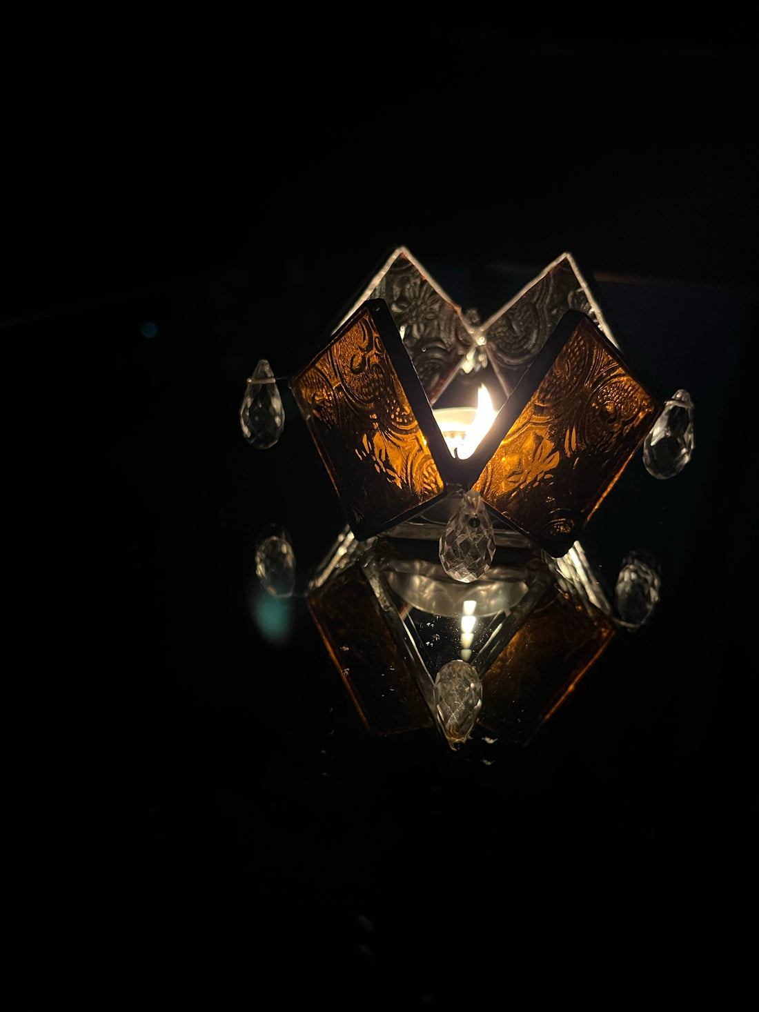 Set of 4 Rhombus Stained Glass Textured Diyas