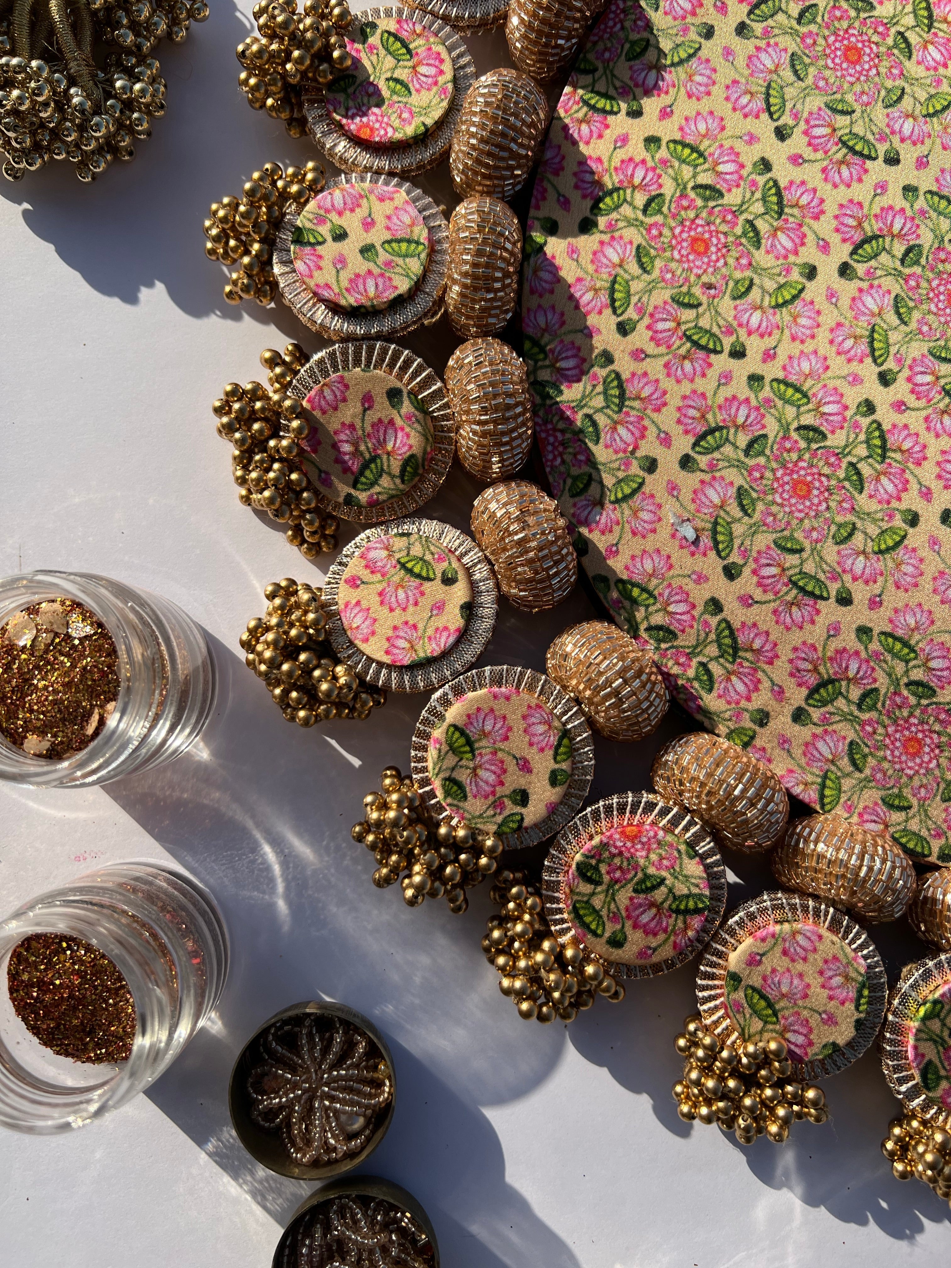 Inflorescences & Pink Colloquial Divine Pichwai Whole Emblem Glass Rhapsody Lumba Rangoli