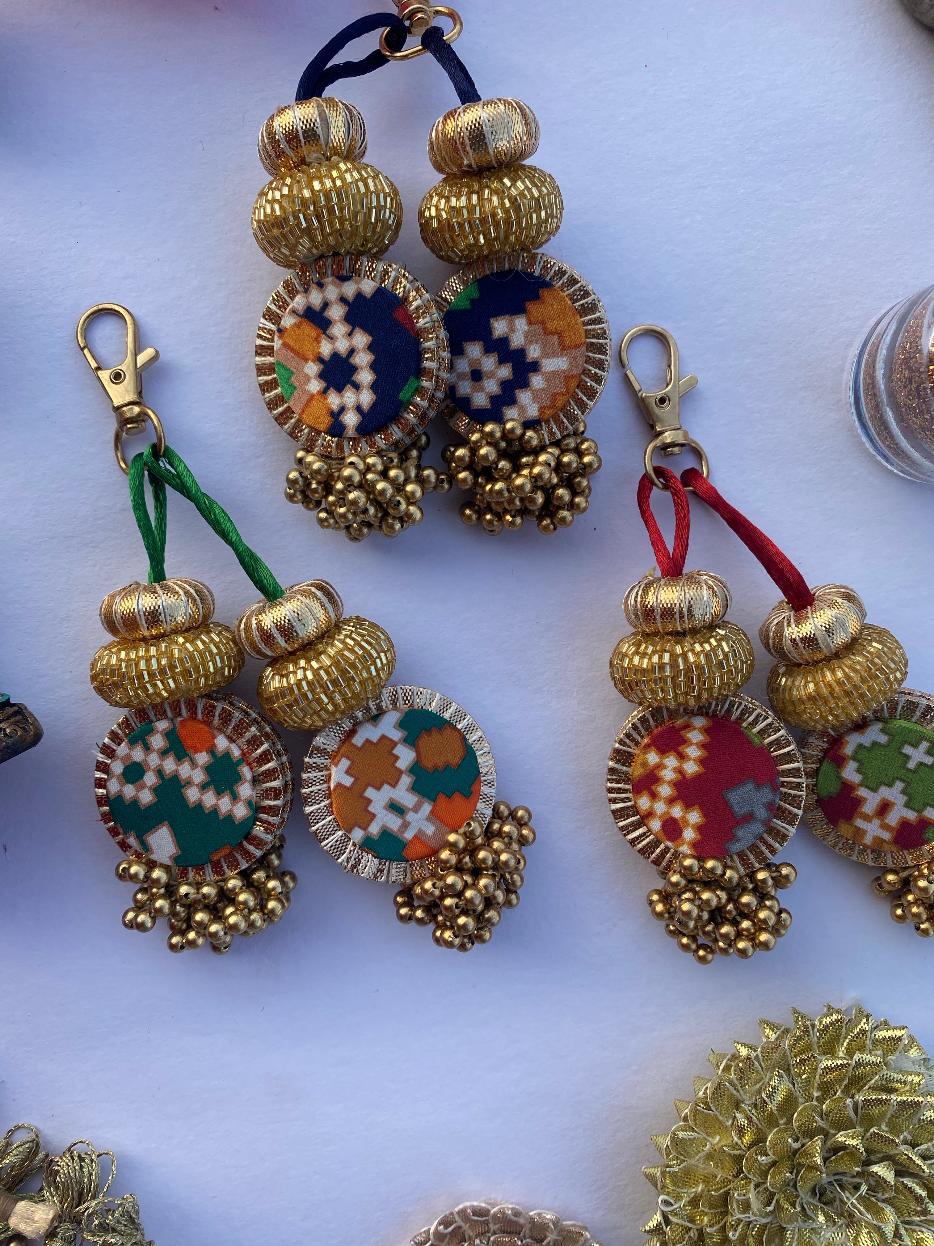 RBG Navratna Patola Signature Charms- Set of 3
