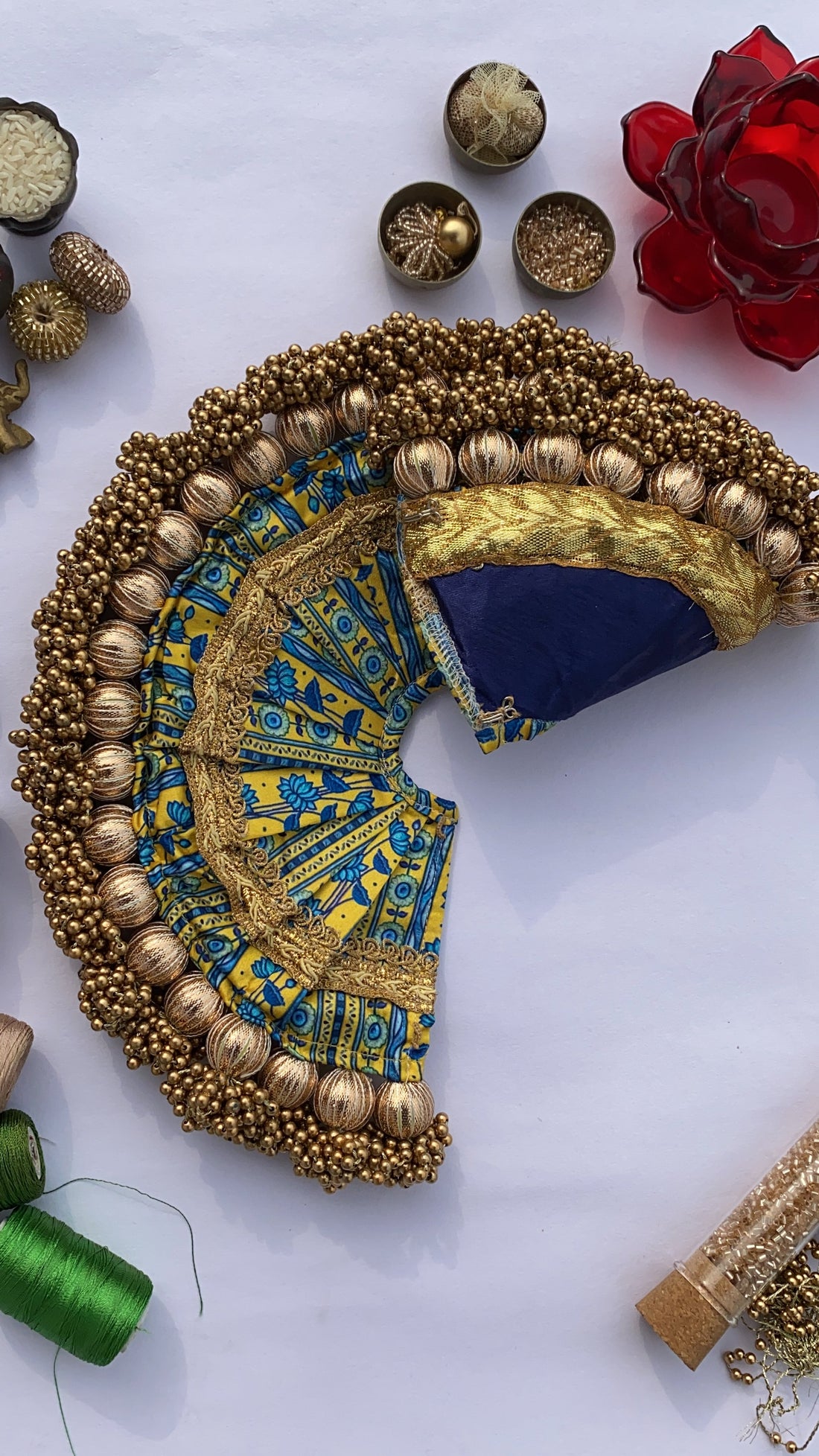 Congruous Divine Pichwai Copper Beaded Poshak
