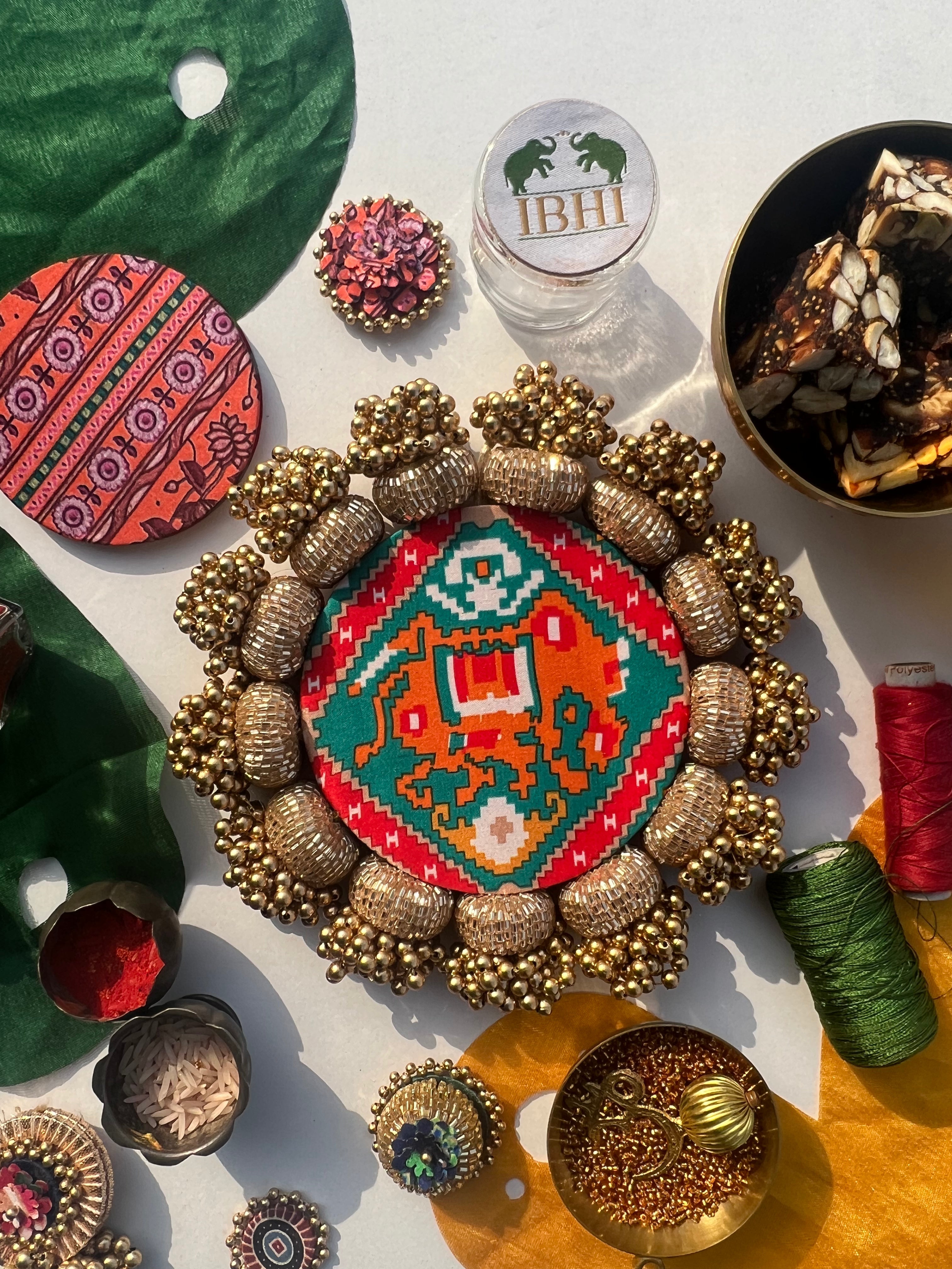 Diva Diya : Rosie Rani Bandhej + Bottle Green Hathi Popat Patola