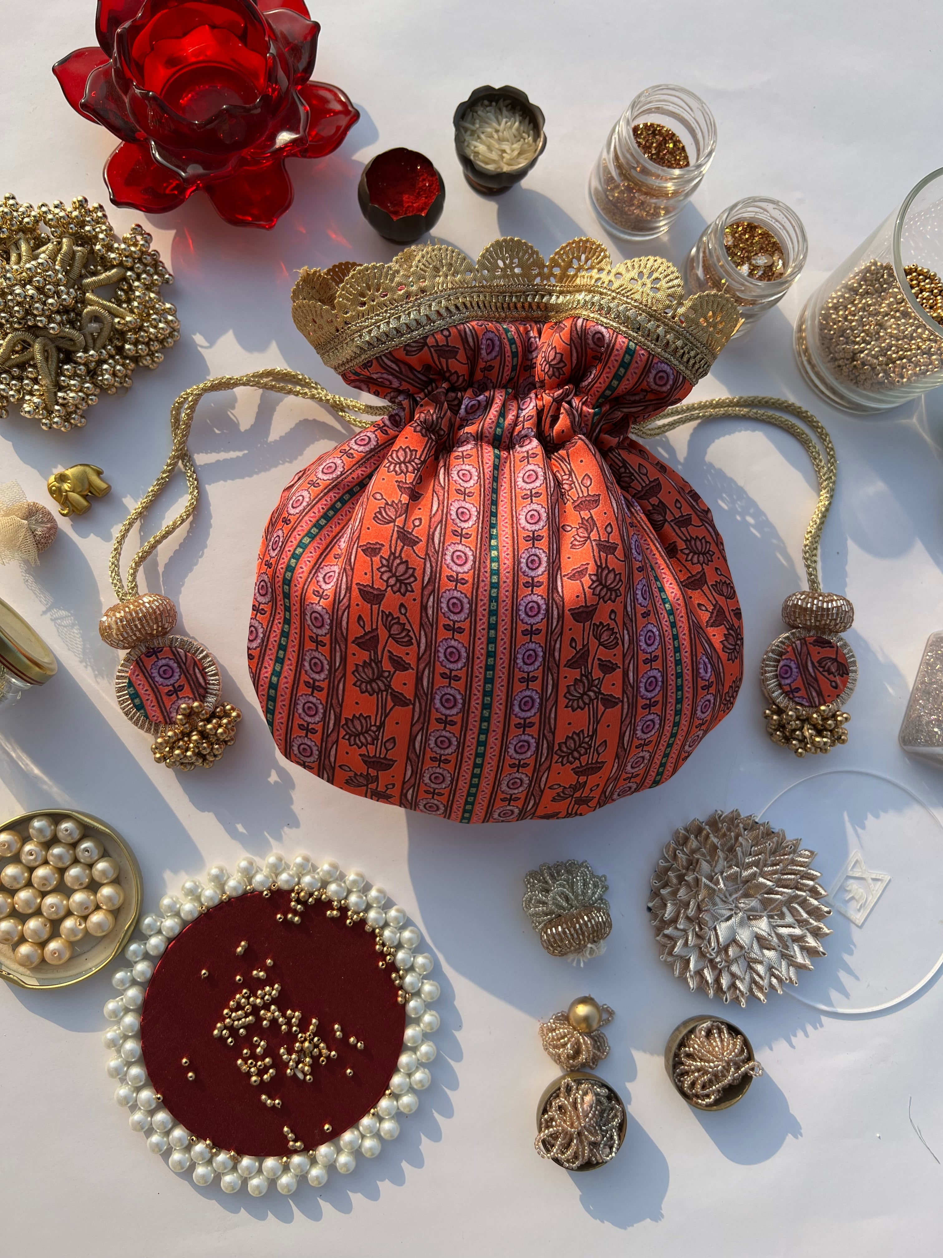 Assorted Mix of Circular Pichwai Potlis