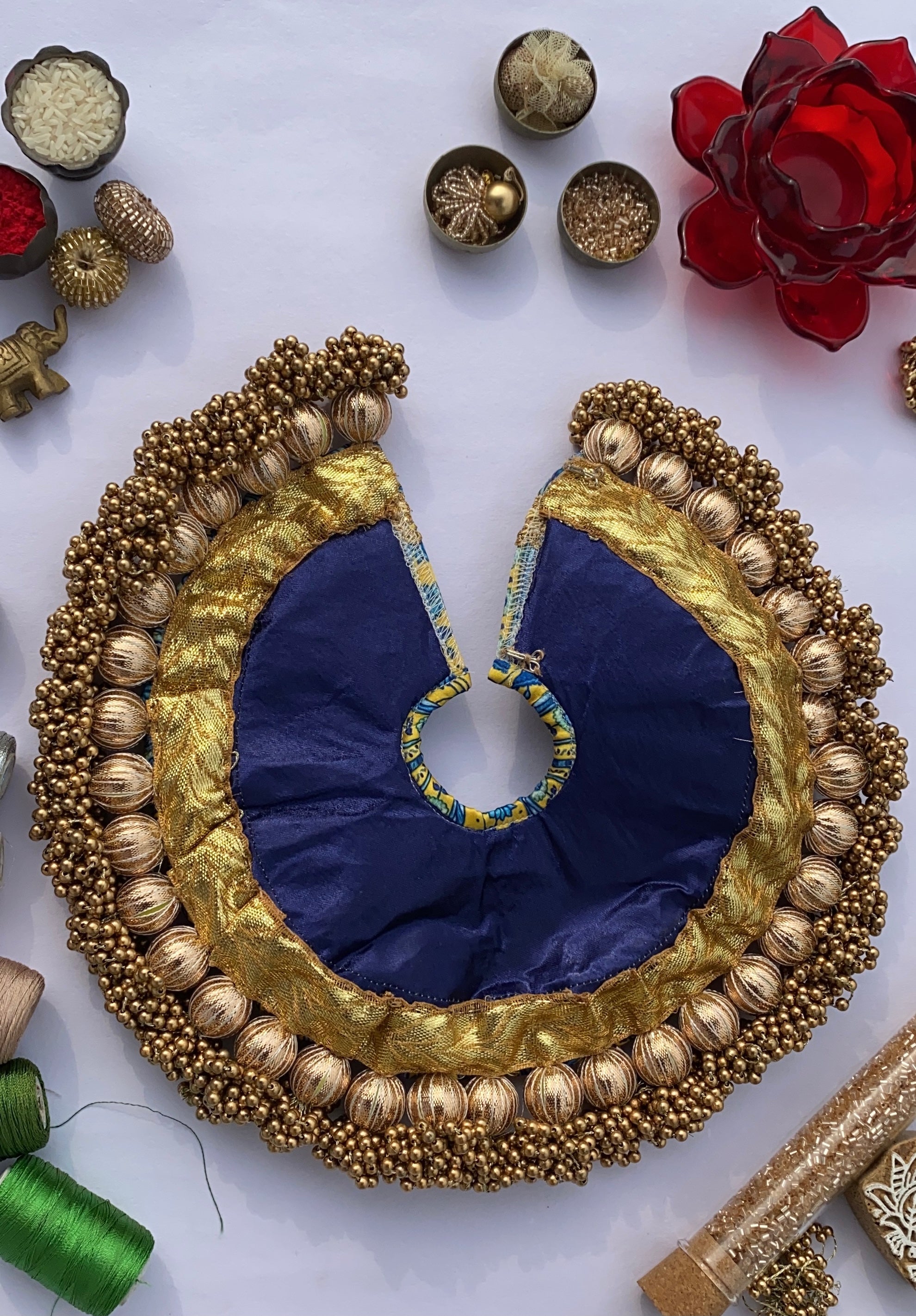 Congruous Divine Pichwai Copper Beaded Poshak