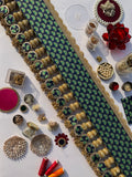 Spherical + Classic Toran: Pastel Pistachio Inflorescence Divine Pichwai & Flare MORBANI THANGAT KARE (SOLID)
