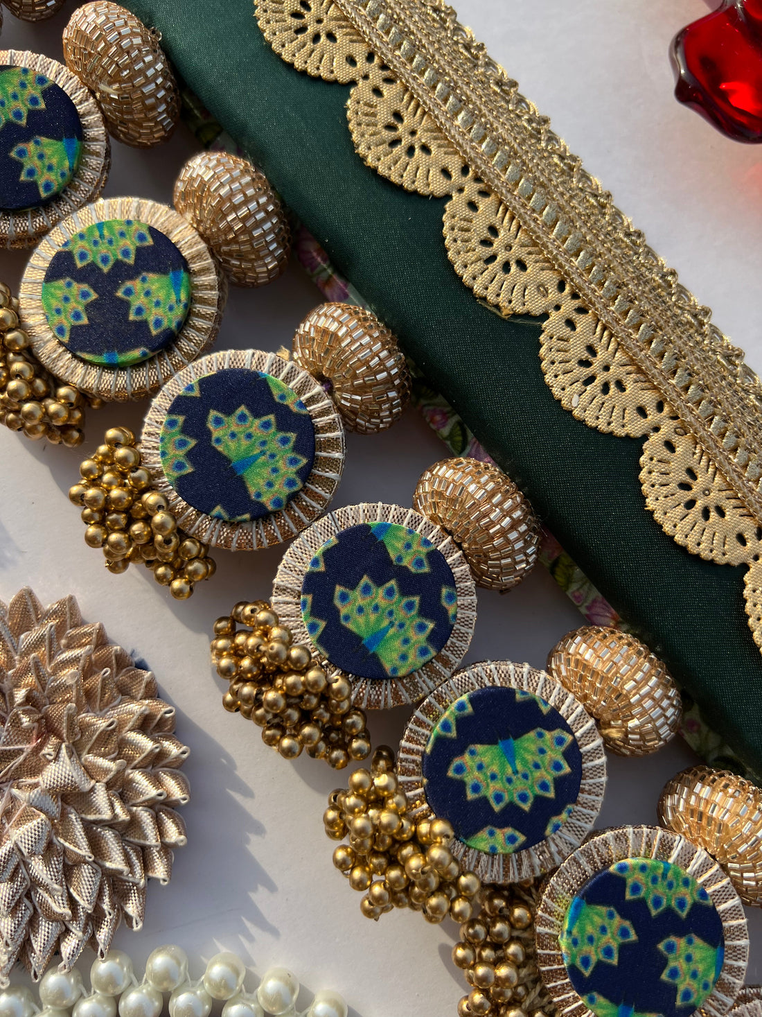 SLEEK: Green Solid Silk & Pastel Pistachio Inflorescence Divine Pichwai Signature Toran (SOLID)