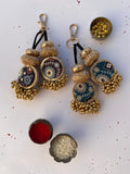 The Black & Bottle Green Sylvan Intense Ajrakh Charms