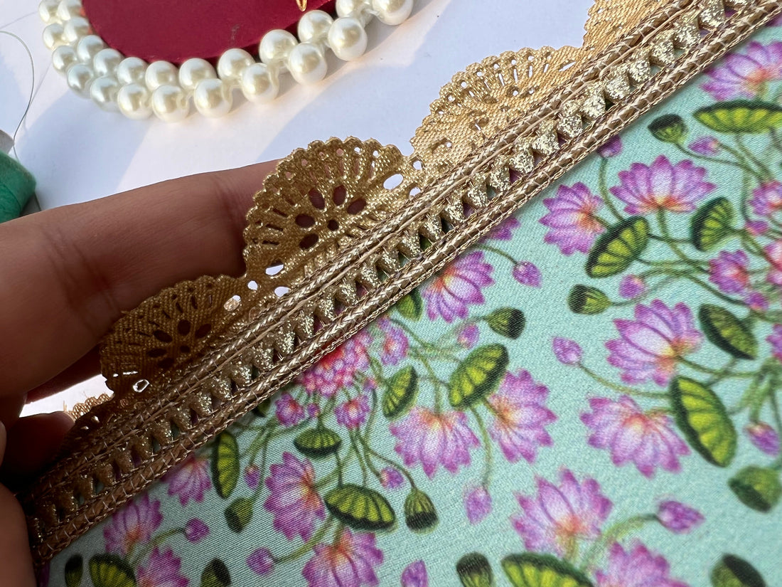 The Ternary Arc Toran: Pastel Pistachio Inflorescence Divine Pichwai & Flare MORBANI THANGAT KARE (SOLID)