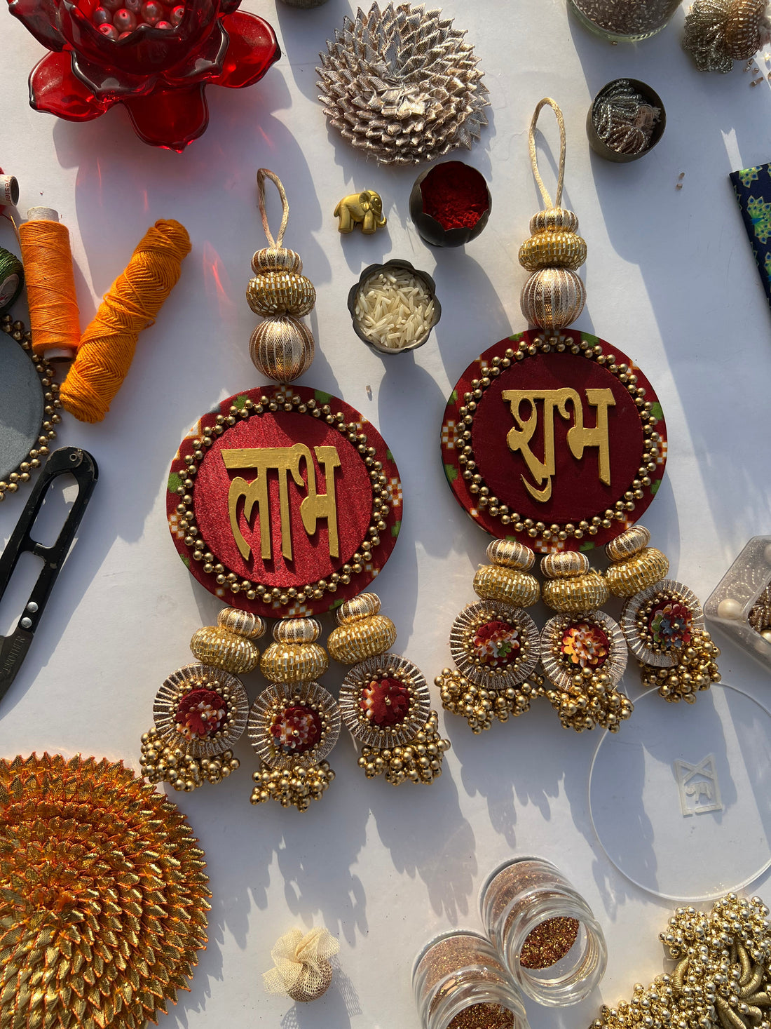 Neeti Roop (नीति रूप) – Maroon & Green Navratna Patola Shubh Labh