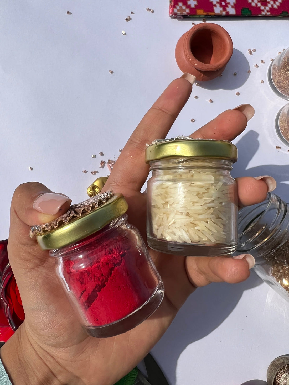 BLING TOO MUCH ROLI CHAWAL IN GLASS JARS
