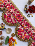 THE DANGLER-ARC TORAN- 6 Inflorescence Divine Pichwai and Pink Navratna Patola Arc Toran