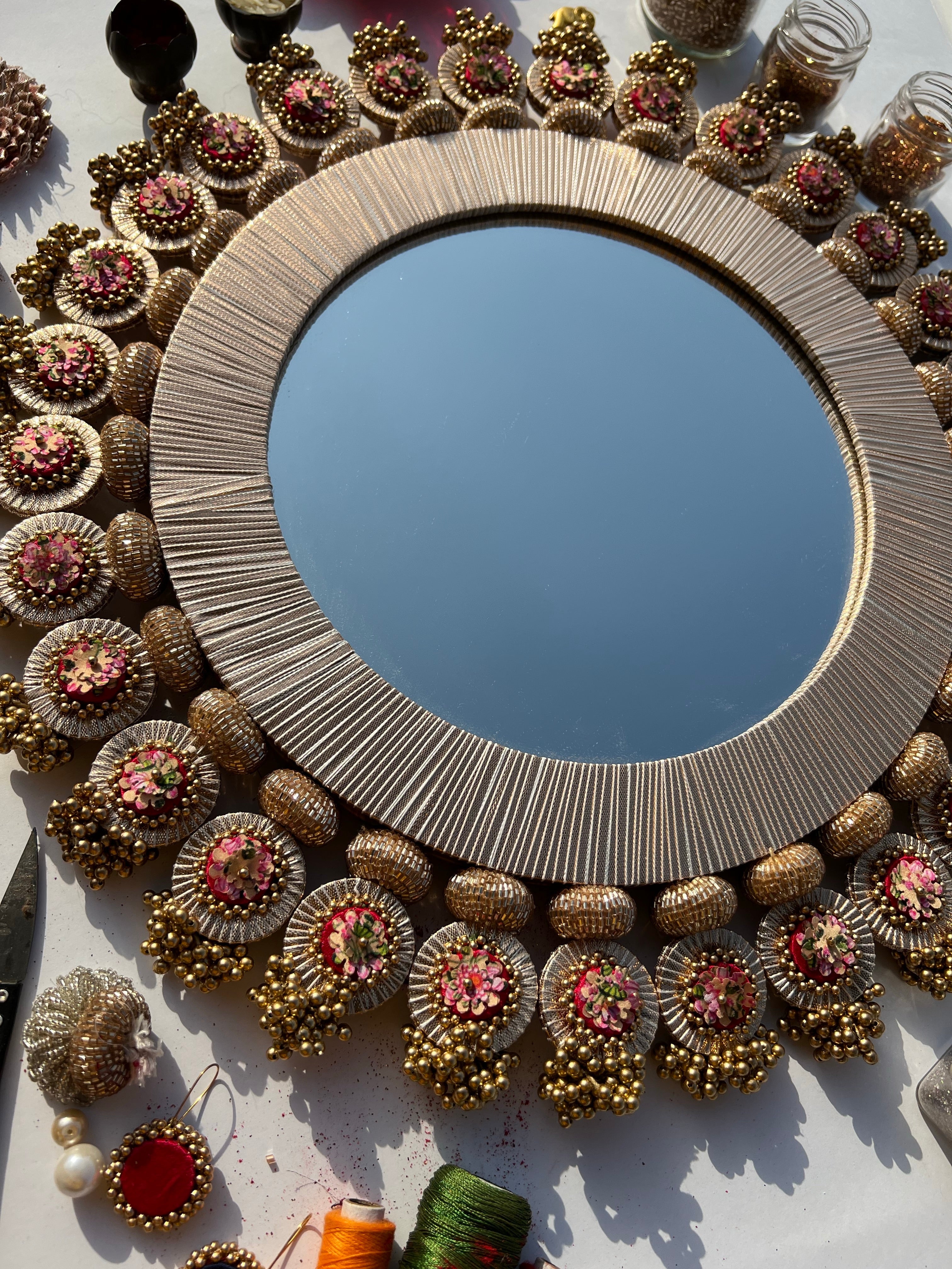 OG Inflorescence Divine Pichwai Lumba Mirror Platter