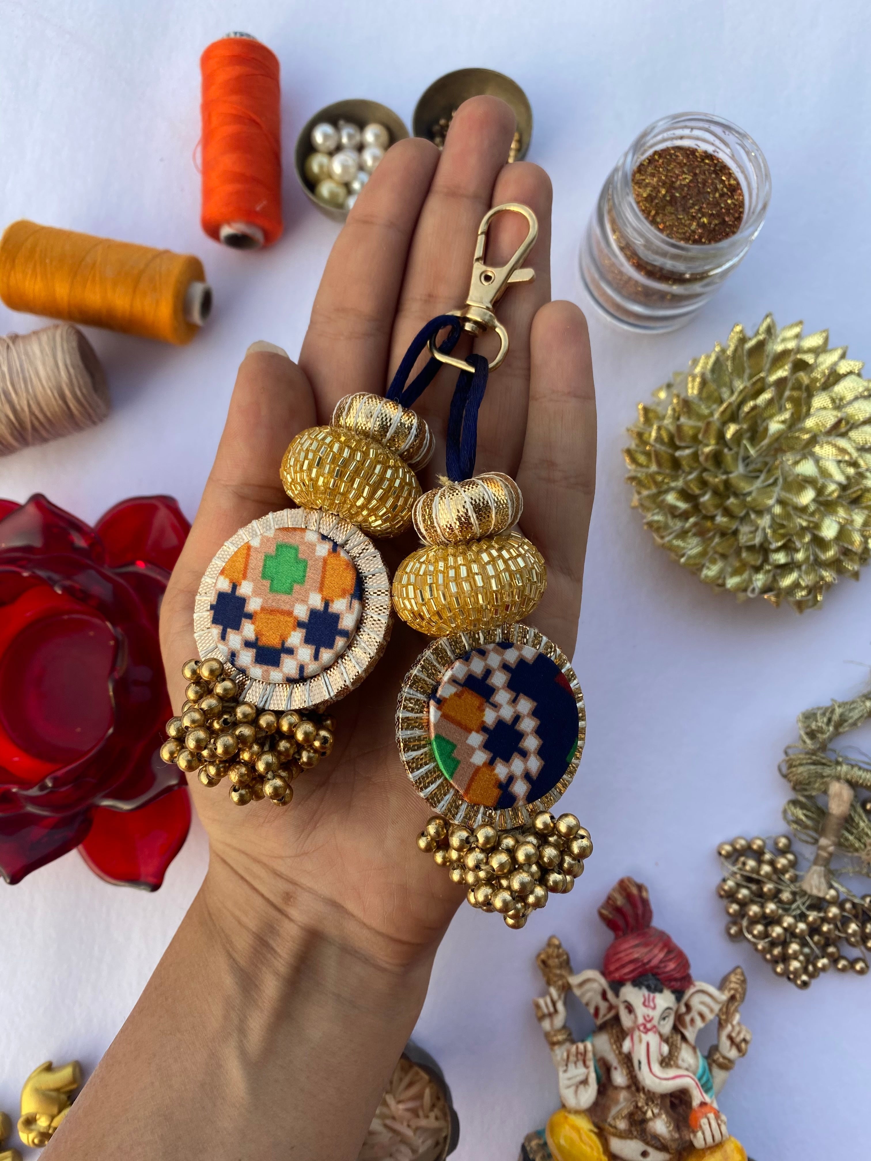 RBG Navratna Patola Signature Charms- Set of 3