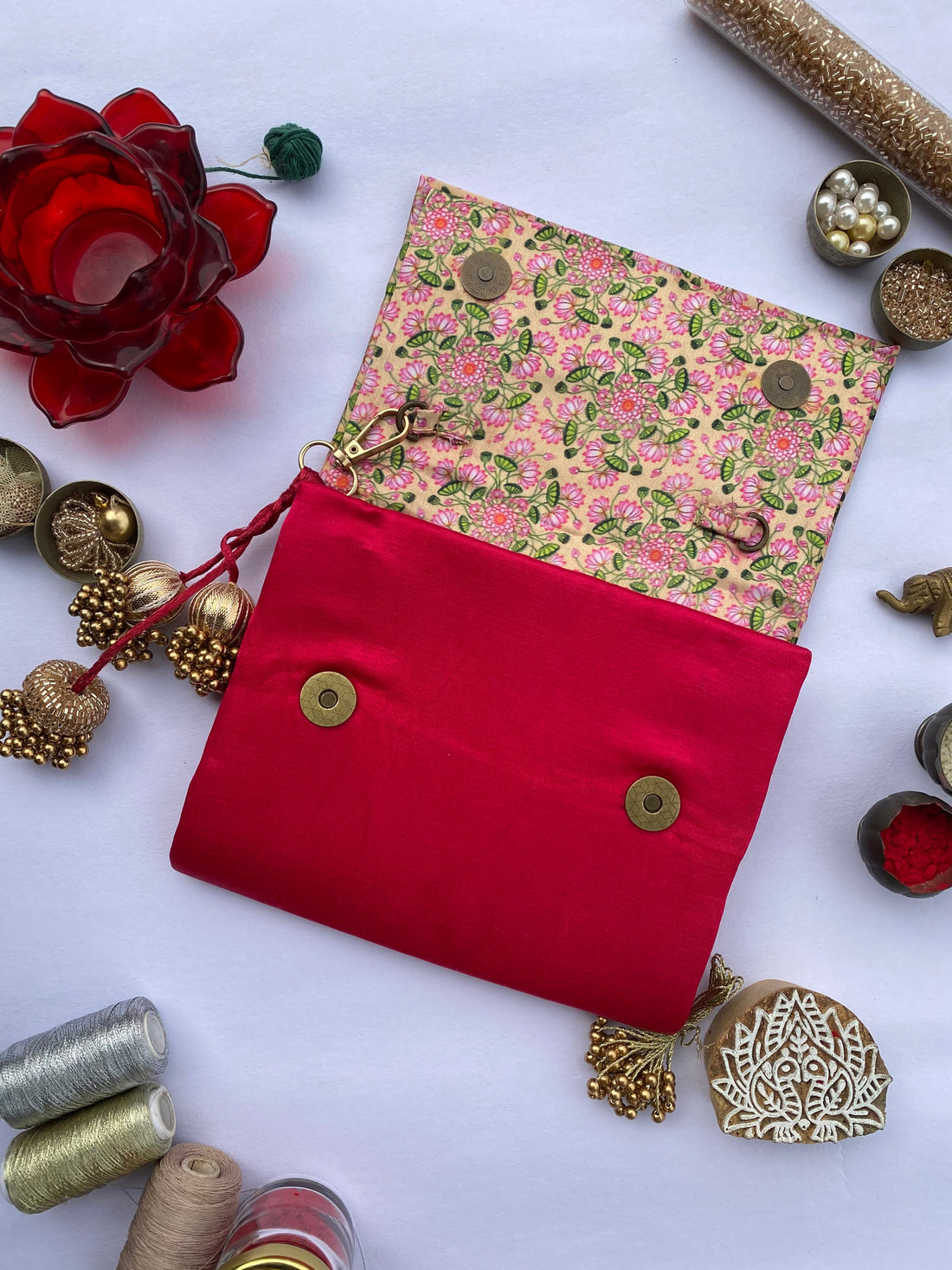 Inflorescence Divine Pichwai Macro Encase Clutch