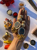 Achromatic Intense Ajrakh Gota Charms