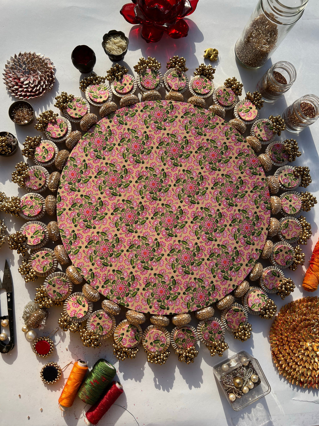 OG Inflorescence Divine Pichwai Lumba Mirror Platter