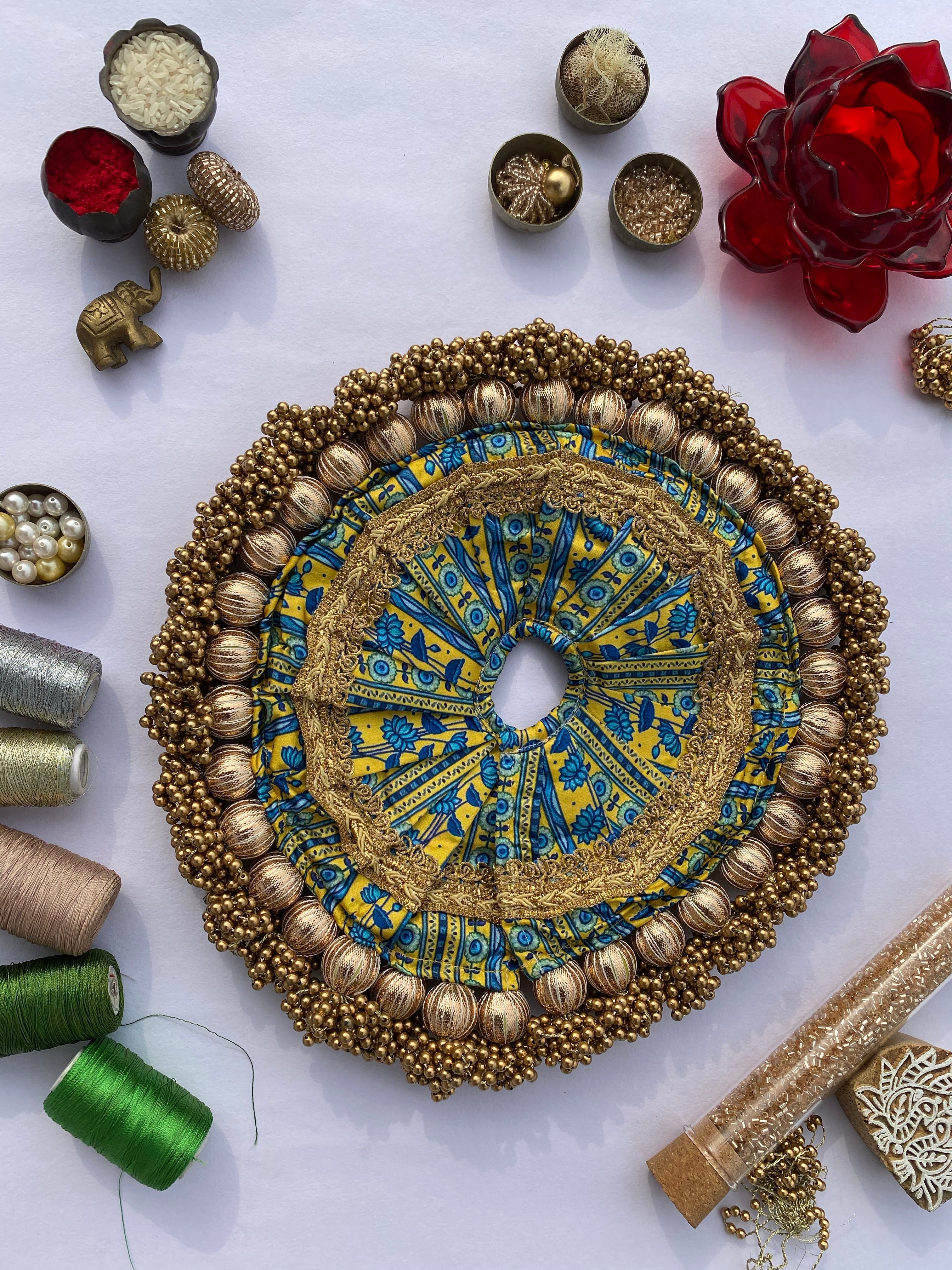 Congruous Divine Pichwai Copper Beaded Poshak
